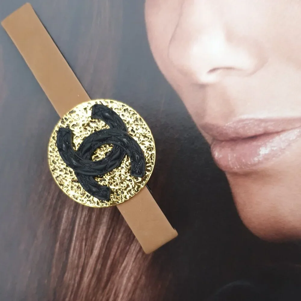 Women Brown Gold Metal Hair Clip Pin fashion Formal Casual Accessory Gift